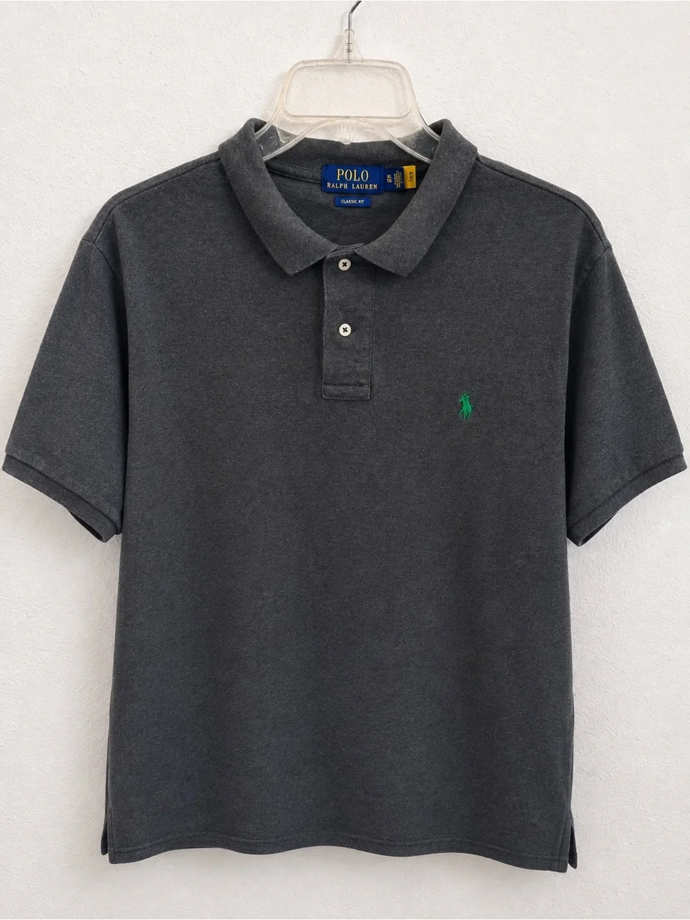 Polo Ralph Lauren Men’s XL Classic Fit Charcoal Gray Polo Shirt Green Pony